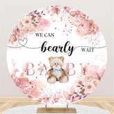 Runden Rosa Funkeln Blume Und Tragen Babydusche Hintergrund